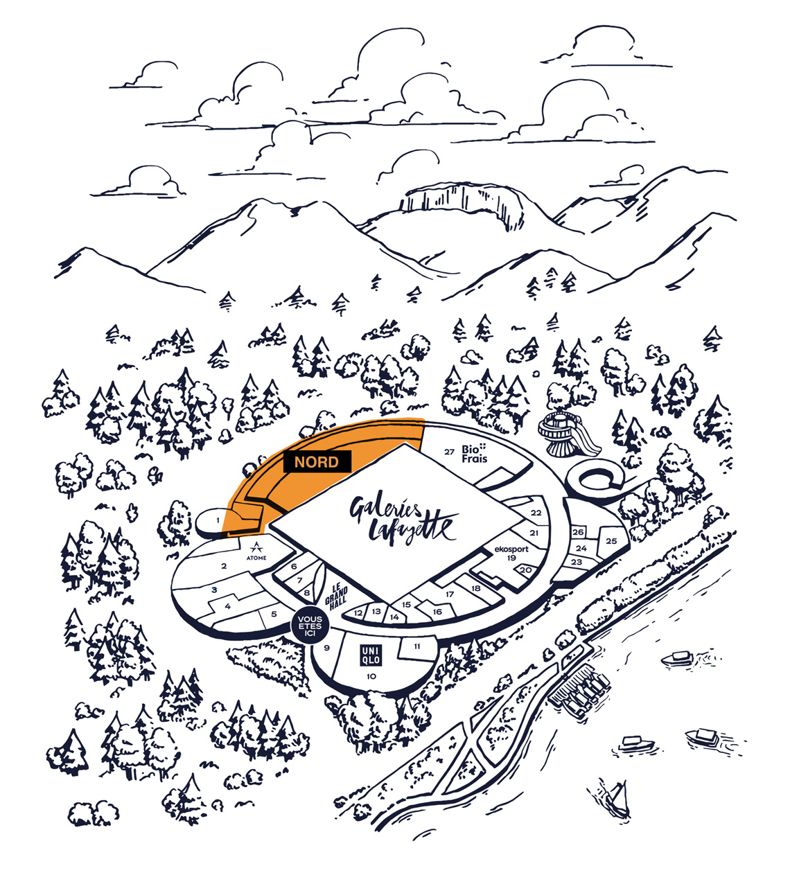 Carte — entrée Nord 