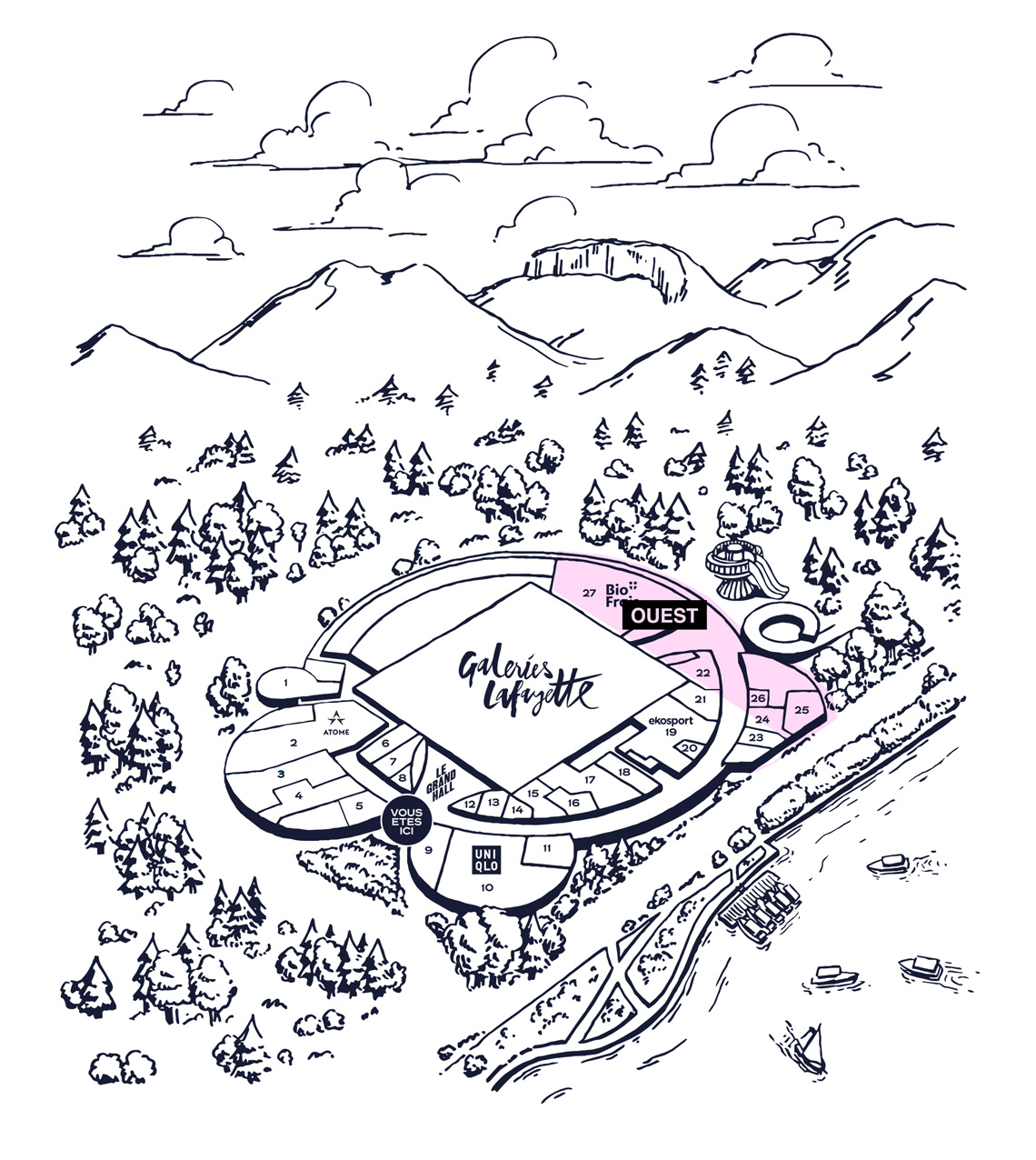 Carte — entrée Ouest 
